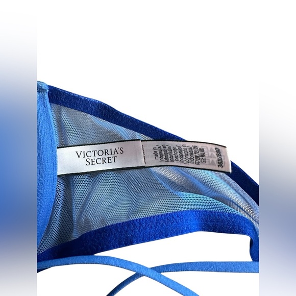 Victoria’s Secret Lace Demi Bra Blue Floral Mesh Size 36B - Picture 6 of 11